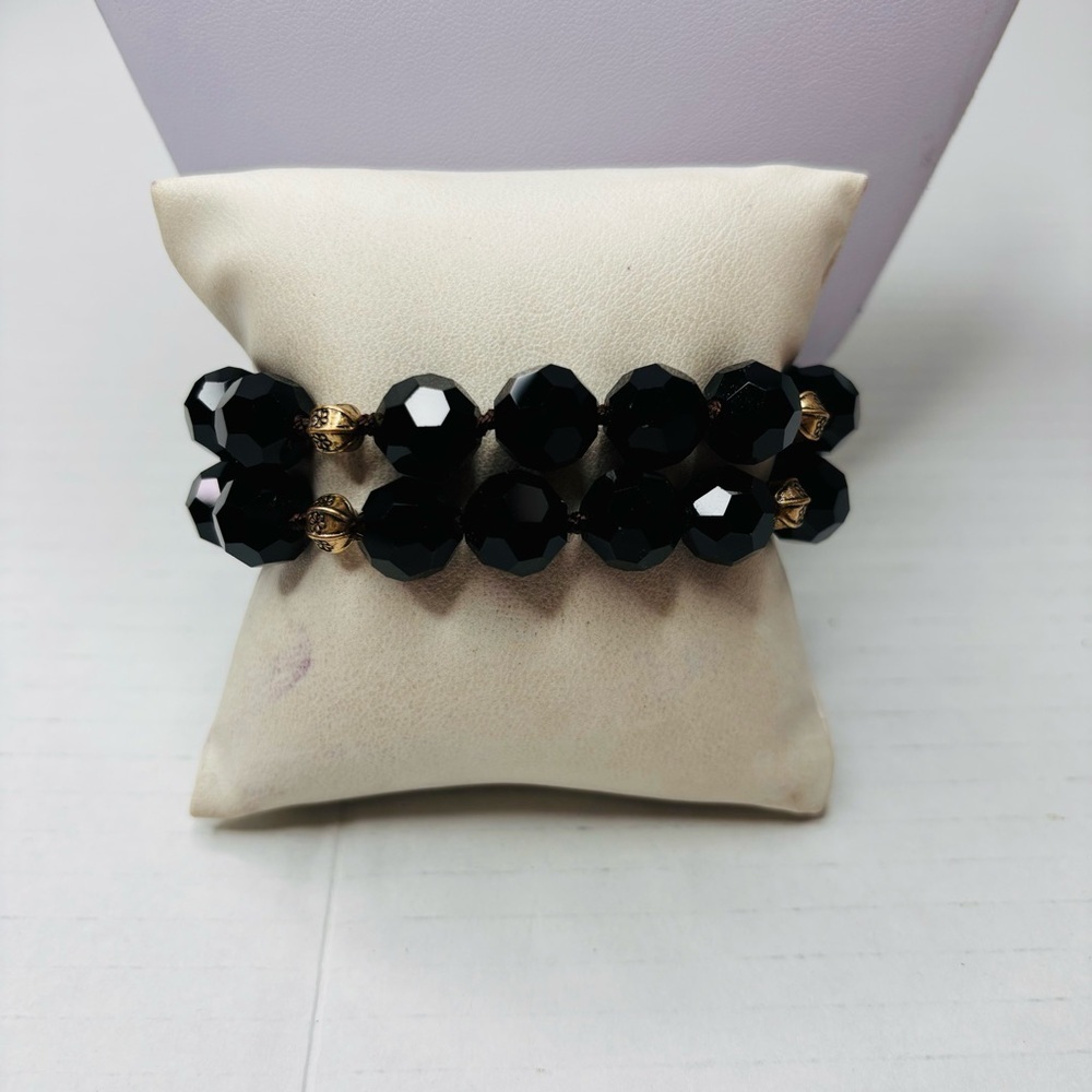 Price is firm New LUCKY BRAND Black Beaded Gold Bracelet